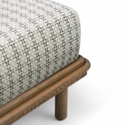 Carlton Bed By De La Espada -Finest Furniture Shop 061CarltonBedbyJasonMillerinblackoiledoakandByram471fabric detail6 whitebkgrnd