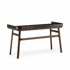 Harold Desk By De La Espada -Finest Furniture Shop 106HaroldDeskbyLucaNichettoinblackoiledwalnutandblackpaintedHDF back whitebkgrnd