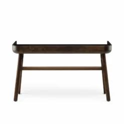 Harold Desk By De La Espada -Finest Furniture Shop 106HaroldDeskbyLucaNichettoinblackoiledwalnutandblackpaintedHDF back2 whitebkgrnd