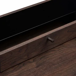 Harold Desk By De La Espada -Finest Furniture Shop 106HaroldDeskbyLucaNichettoinblackoiledwalnutandblackpaintedHDF detail5 whitebkgrnd