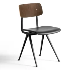 Result Chair Upholstered By Hay -Finest Furniture Shop 2573576105716 ResultChairblackbase smokedwblacqueroakbackrest uphblacksilkleather WB