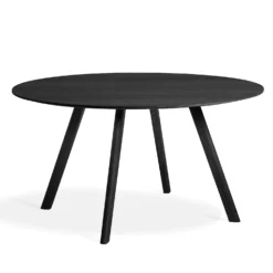 Copenhague CPH 25 Round Dining Table By Hay -Finest Furniture Shop 2635151159000 CPH25140 blackwblacqueroakbase blackwblacqueroak