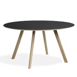 Copenhague CPH 25 Round Dining Table By Hay -Finest Furniture Shop 2635162019000 CPH25140 soapedoakbase Blacklino