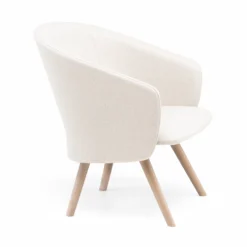 Saia Lounge Chair By Matthew Hilton For De La Espada -Finest Furniture Shop 407SaiaLoungeChairbyMatthewHiltoninoxidisedoakandSunniva2717fabric whitebkgrnd