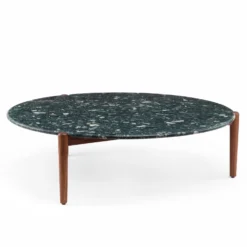 Sidekicks Coffee Table Terrazzo By Ilse Crawford -Finest Furniture Shop 456GMSidekicksLargeCoffeeTablewithTerrazzoTopbyStudioilseforDeLaEspadainDanishoiledwalnutandVerdeterrazzo whitebkgrnd