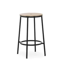 Circa Barstool By Normann Copenhagen -Finest Furniture Shop 506080 Circa Barstool 65cm Black Steel Oak 01