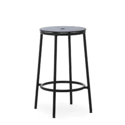 Circa Barstool By Normann Copenhagen -Finest Furniture Shop 506081 Circa Barstool 65cm Black Steel Black Oak 01