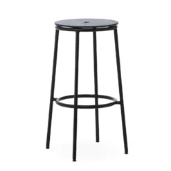 Circa Barstool By Normann Copenhagen -Finest Furniture Shop 506091 Circa Barstool 75cm Black Steel Black Oak 01