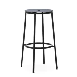Circa Barstool By Normann Copenhagen -Finest Furniture Shop 506093 Circa Barstool 75cm Black Steel Black Alu 01