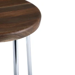 Cornet Bar Stool By Hay -Finest Furniture Shop 9303152009000 CornetBarStoolH75solidsmokedoakseat chromedsteelbase Detail