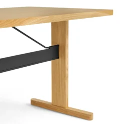 Passerelle Desk Timber Tabletop By Hay -Finest Furniture Shop 9463191009000 PasserelleDeskL140xW65xH74wblacqueroakframeandedgeinkblackpowdercoatedcrossbar02