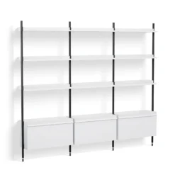 Pier System Combination 133 - 3 Columns By Hay 21 Pier System Combination 133 - 3 Columns By Hay -Finest Furniture Shop 946715 PierSystem133PSwhitepowdercoatedsteelblackanodisedprofiles