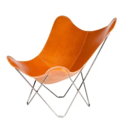 Mariposa Butterfly Leather Chair By Cuero -Finest Furniture Shop 9553 Pampa Mariposa polo matte chrome frame
