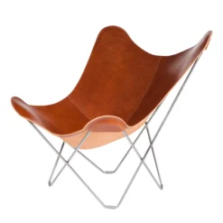 Mariposa Butterfly Leather Chair By Cuero -Finest Furniture Shop 9554 Pampa Mariposa Montana matte chrome frame