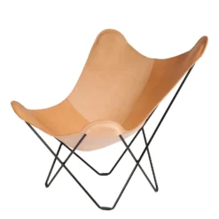 Mariposa Butterfly Leather Chair By Cuero -Finest Furniture Shop 9562 Pampa Mariposa crude nature black coated frame