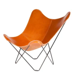 Mariposa Butterfly Leather Chair By Cuero -Finest Furniture Shop 9566 Pampa Mariposa polo black coated frame