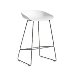 Clearance About A Stool AAS 38 / White / Stainless Sled Base By Hay
