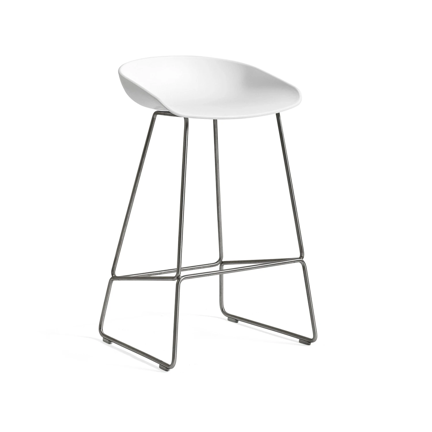 Clearance About A Stool AAS 38 / White / Stainless Sled Base By Hay 1 Clearance About A Stool AAS 38 / White / Stainless Sled Base By Hay