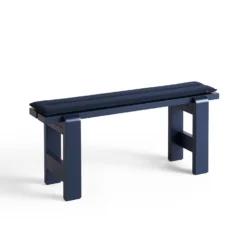 Weekday Bench By Hannes & Fritz For Hay -Finest Furniture Shop AD126 C953 AM96 WeekdayBenchL111xW23xH45cmsteelbluewblacqueredpinewood SeatCushiondarkbluetextile