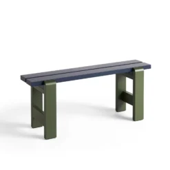 Weekday Bench By Hannes & Fritz For Hay -Finest Furniture Shop AD127 C953 AN01 WeekdayBenchDuoL111x23xH45cmsteelbluewblacqueredpinewoodbenchtop olivewblacqueredpinewoodframe