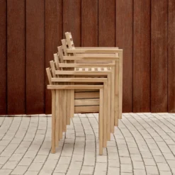AH502 Outdoor Dining Armchair By Alfred Homann -Finest Furniture Shop AH502 teak untreated v1