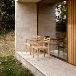 AH502 Outdoor Dining Armchair By Alfred Homann -Finest Furniture Shop AH502 teak untreated v2