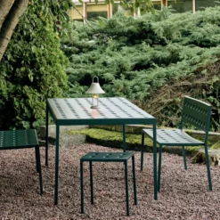 Balcony Dining Bench By Ronan And Erwan Bouroullec For Hay -Finest Furniture Shop BalconyTableL190 BalconyDiningBench BalconyStooldarkforest MousquetonLampoysterwhite