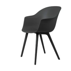 Bat Dining Chair Wood Base Unupholstered By Gubi -Finest Furniture Shop Bat DiningChair Plastic Unupholstered Black Black F3Q