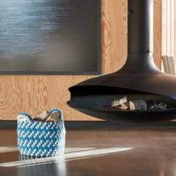 Bead Basket By Hay -Finest Furniture Shop Bead Basket With Handle blue dash 01