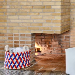 Bead Basket By Hay -Finest Furniture Shop Bead Basket With Handle red basket weave 01