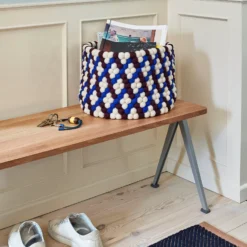 Bead Basket By Hay -Finest Furniture Shop Bead Basket burgundy basket weave Bias Rug dark blue 979bfaf1 8061 4fd6 9bd7 0980c8c8cde9