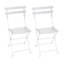 Clearance Pair Of Bistro Metal Chairs / Cotton White By Fermob