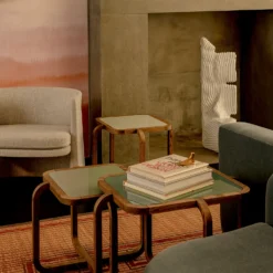 Alpha Side Table By Anthony Guerrée -Finest Furniture Shop CursaLoungeChairandAlphaTablesbyAnthonyGuerreephotographedatTheFuturePerfect photobySeanDavidson