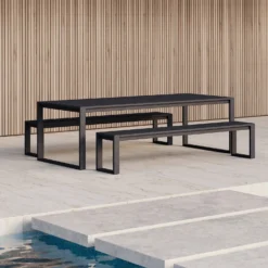 Eos Communal Table By Case 11 Eos Communal Table By Case -Finest Furniture Shop Eos Communal Table Black Angled Styleshot