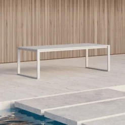 Eos Communal Table By Case 12 Eos Communal Table By Case -Finest Furniture Shop Eos Communal Table White Angled Styleshot 1