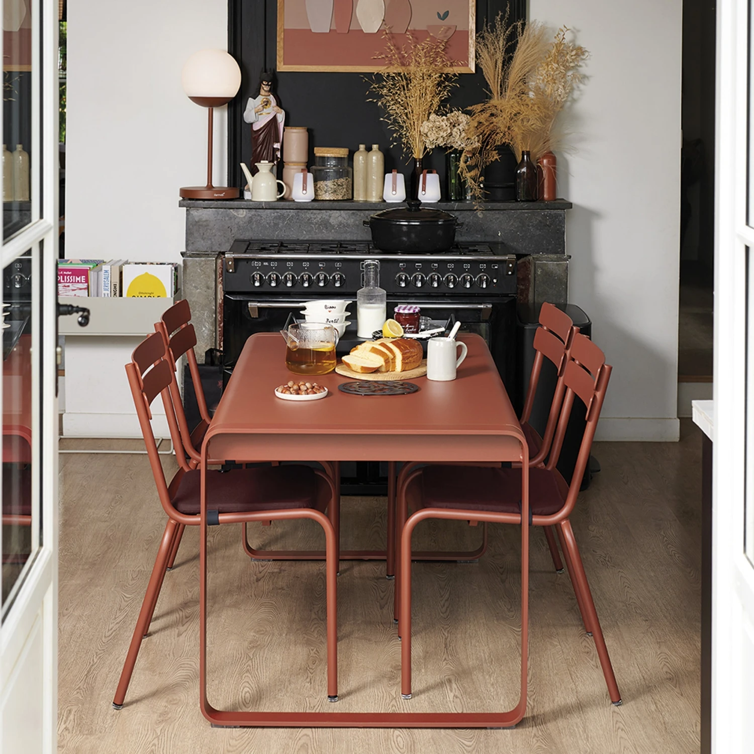 Clearance Set Of 4 Luxembourg Stacking Chairs / Anthracite By Fermob 2 Clearance Set Of 4 Luxembourg Stacking Chairs / Anthracite By Fermob - Image 2