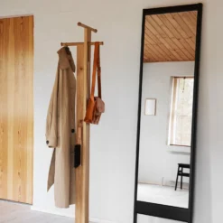 A Line Mirror By Form And Refine -Finest Furniture Shop FormandRefine Entrance Foyer Oak A line Mirror Black 1