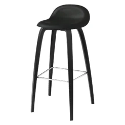 Gubi 3D Wood Base Stool By Gubi -Finest Furniture Shop Gubi Stool 3D 75 Woodbase Chrome BlackStainedBeech Hirek Black Front
