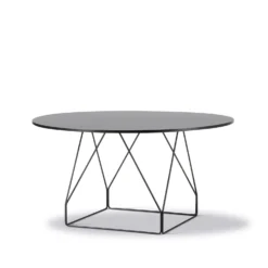 JG Table Round Ø140cm By Jørgen Gammelgaard -Finest Furniture Shop JG 6568 blacklinoleum blacksteel