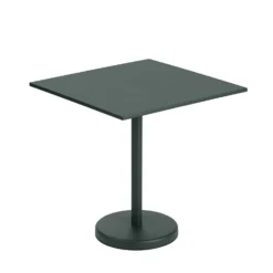 Linear Steel Café Table By Thomas Bentzen For Muuto -Finest Furniture Shop Linear steel cafe table 70x70 h73 dark green Muuto 5000x5000 hi res