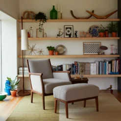 Mira Lounge Chair By Matthew Hilton -Finest Furniture Shop MiraLoungeChairandOttoman PoleLightandI BeambyMatthewHilton2photobyYukiSugiura