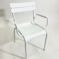 Clearance Luxembourg Stacking Armchair / Cotton White By Fermob