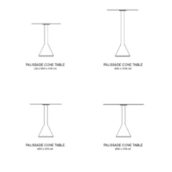 Palissade Cone Table Round By Hay -Finest Furniture Shop PalissadeConeDimensions