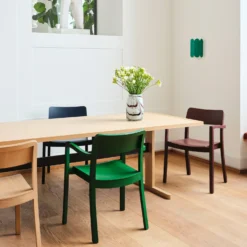 Passerelle Table Timber Tabletop By Hay -Finest Furniture Shop PasserelleTableL300xW95xH74wblacqueredoakframeandedge inkblackpowdercoatedcrossbar