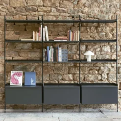 Pier System Combination 133 - 3 Columns By Hay 18 Pier System Combination 133 - 3 Columns By Hay -Finest Furniture Shop PierSystem133PSblackpowdercoatedsteelblackanodisedprofiles PaoPortablecreamwhite 2