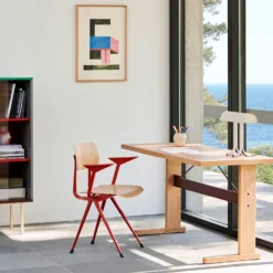 Passerelle Desk Timber Tabletop By Hay -Finest Furniture Shop ResultArmchairtomatoredarmrestandframe PasserelleTablewblacqueroakburgundyredcrossbar AnagramTableLamprice 096bf48f 84aa 47a2 b273 c42731f12e93