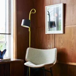 Rope Trick Floor Light By Hay -Finest Furniture Shop RopeTrickblackyellow DapperBaseblackpowdercoatedsteelUphMattcoda100