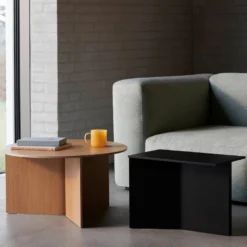 Slit Table Wood XL By Hay 13 Slit Table Wood XL By Hay -Finest Furniture Shop SlitTableWoodRoundXLwblacqueroak SlitTableWoodOblongblackwblacqueroak