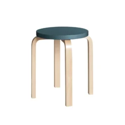 Stool E60 By Artek 30 Stool E60 By Artek -Finest Furniture Shop Stool E60 clear lacquer top blue JPG