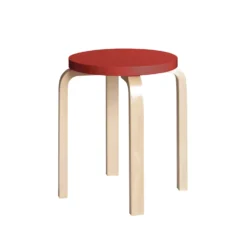 Stool E60 By Artek 29 Stool E60 By Artek -Finest Furniture Shop Stool E60 clear lacquer top red JPG